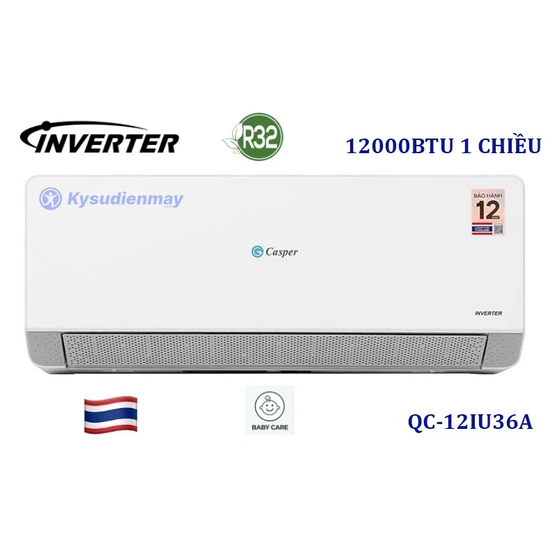 Điều Hòa Casper 12000BTU 1 Chiều Inverter QC-12IU36A